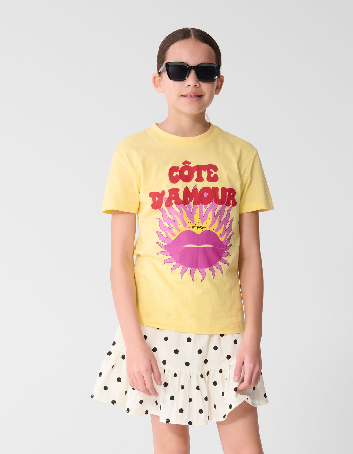 C&ocirc;te D'amour Kunstwerk T-Shirt Gelb SHOEBY GIRLS