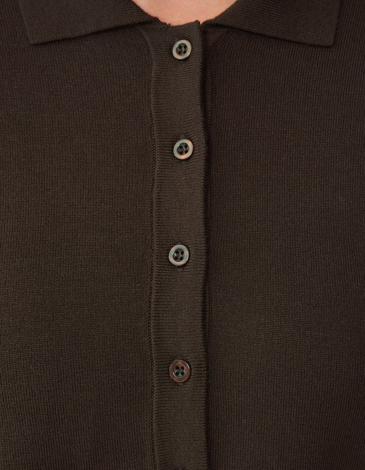 Langarm-Poloshirt Dunkelbraun von Monica SHOEBY WOMEN