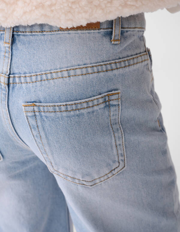 Ultra-weite, gewellte Jeans mit Perlenmuster, gebl SHOEBY GIRLS