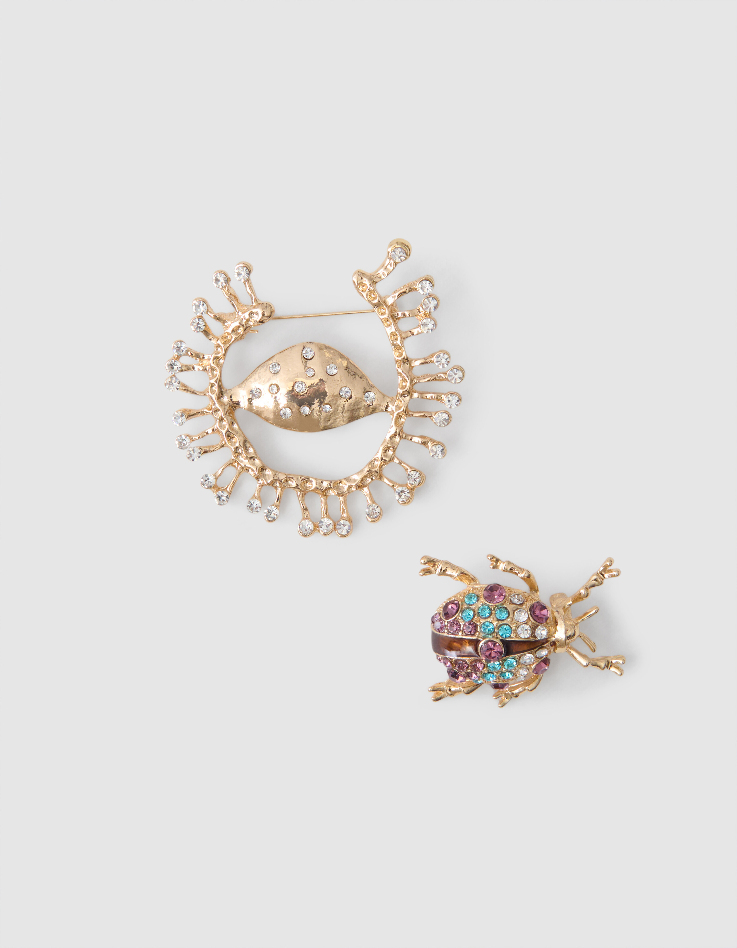 Strass Brosche Set Gold von fred SHOEBY ACCESSOIRES