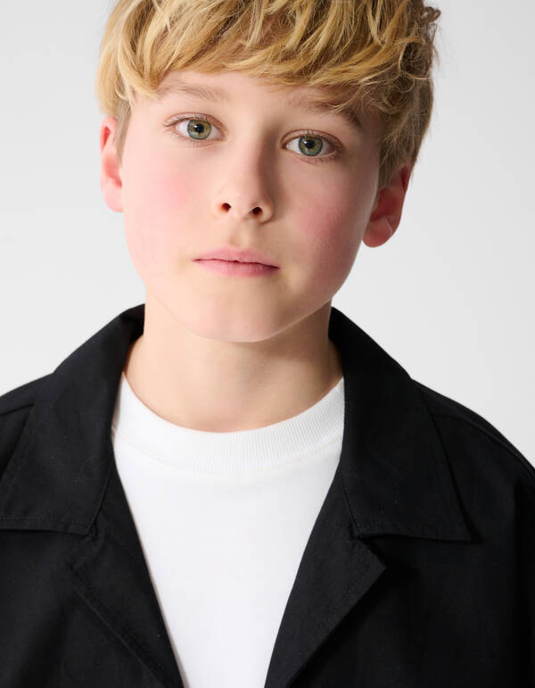 Linnen Artwork Overshirt Schwarz SHOEBY BOYS