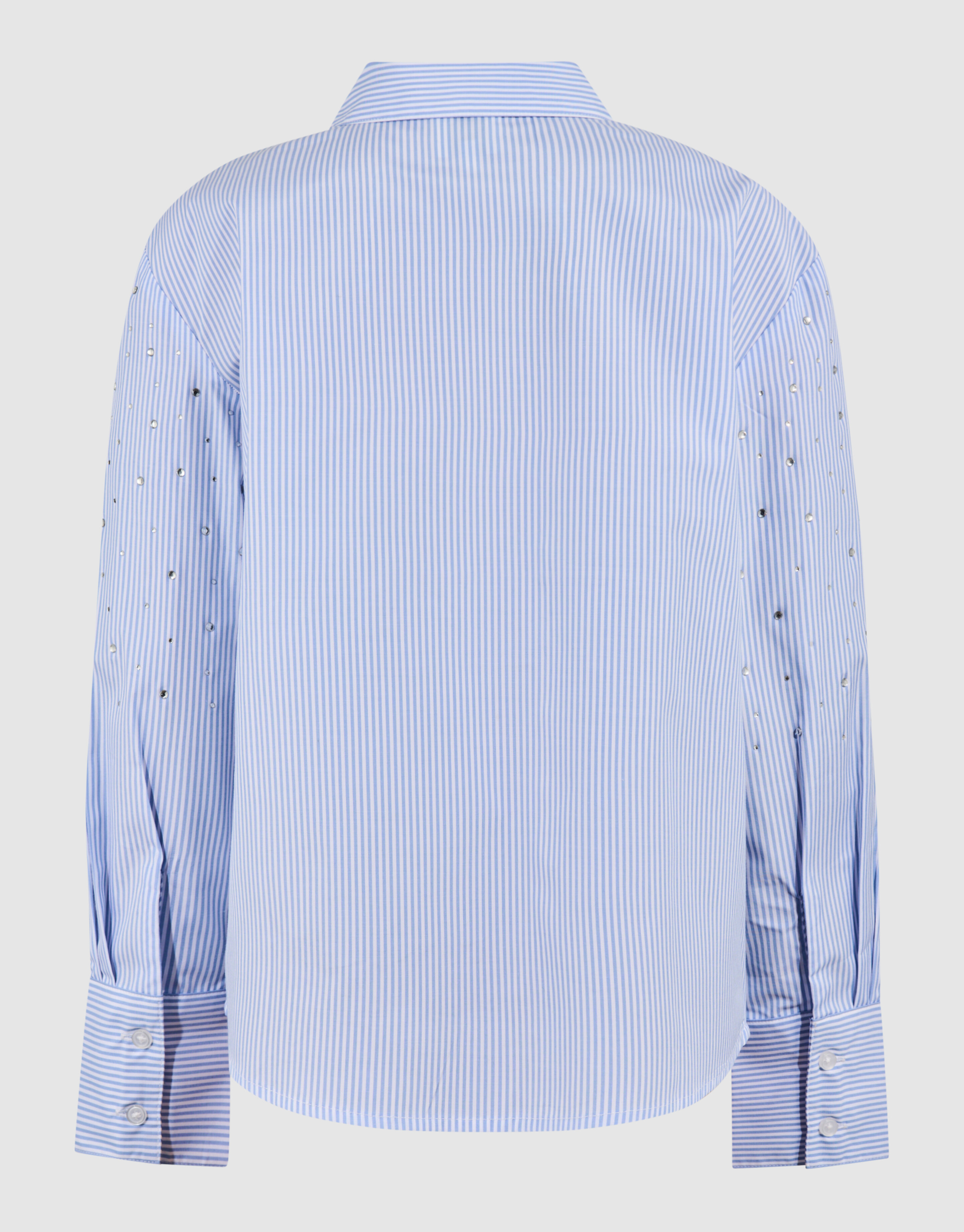 Gestreifte Strass Bluse Himmelblau SHOEBY GIRLS