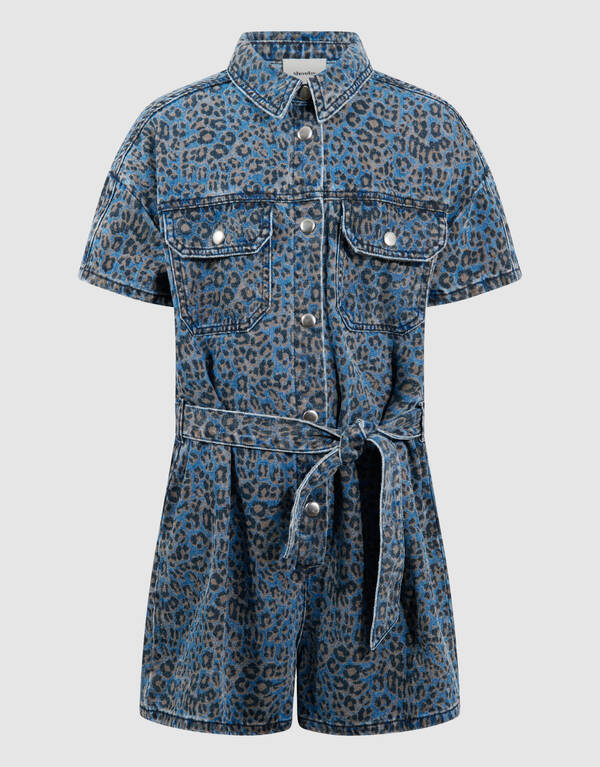 Denim Leopard Jumspuit Blau SHOEBY GIRLS