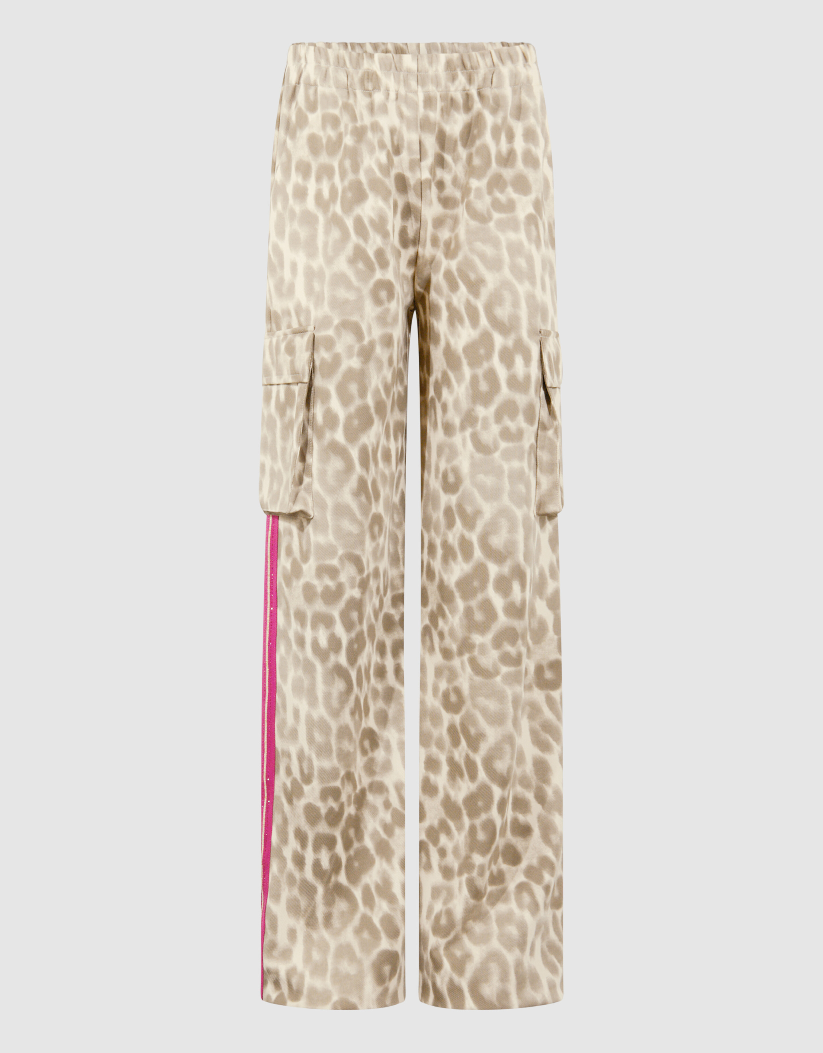 Cargo Leopard Weitbein Hose Hellbraun SHOEBY GIRLS