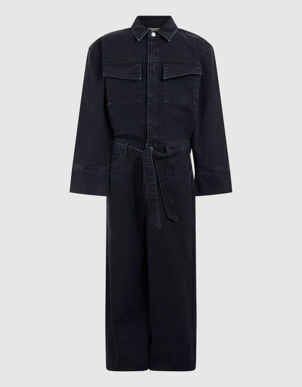 Schwarzer Jeans-Overall mit l&auml;ssiger Passform SHOEBY GIRLS