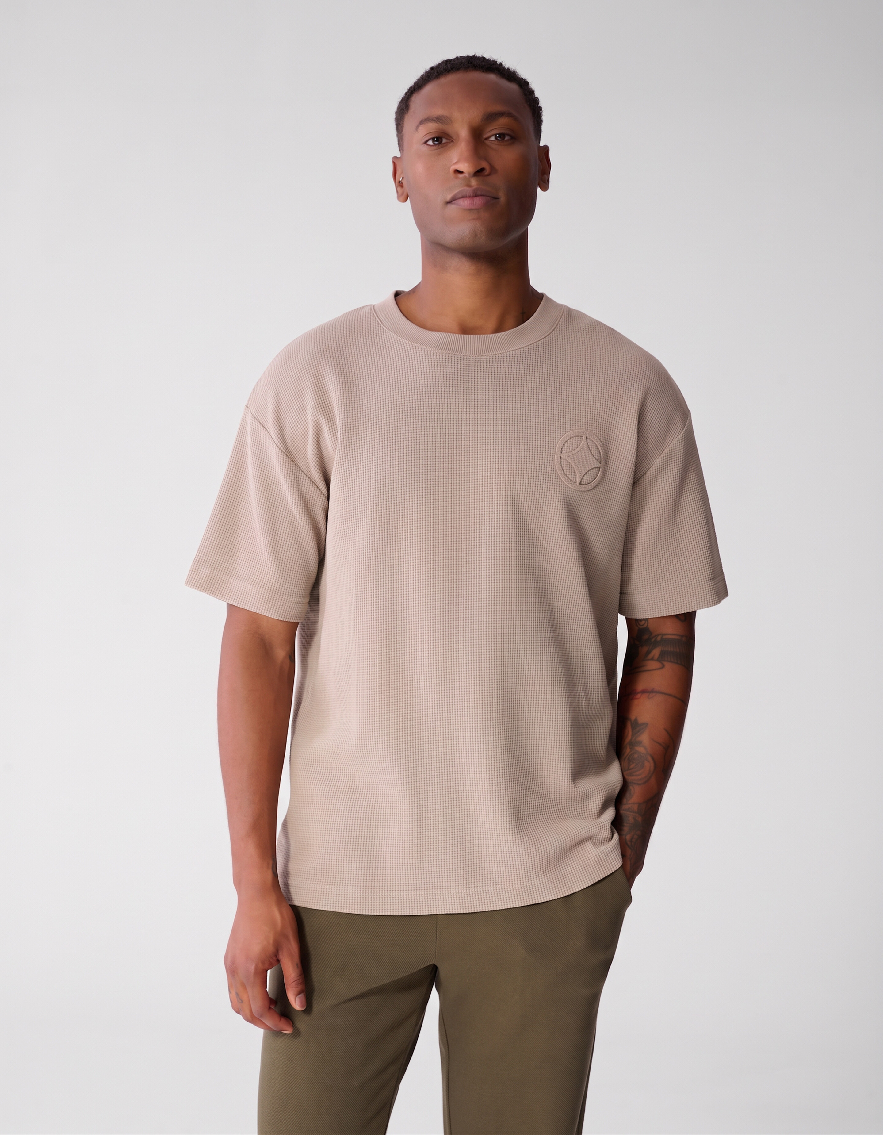Waffel-T-Shirt Hellbraun SHOEBY MEN