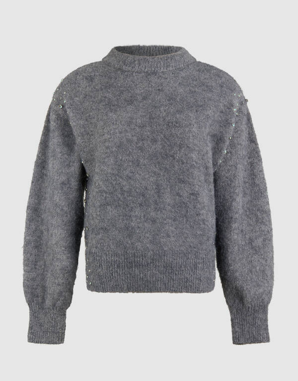 Strass Pullover Grau SHOEBY WOMEN