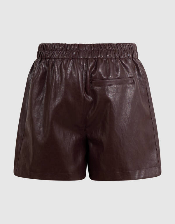 Vegane Ledershorts dunkelbraun SHOEBY GIRLS