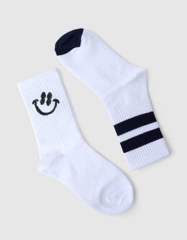 Gestreifte Socken Wei&szlig; SHOEBY ACCESSOIRES