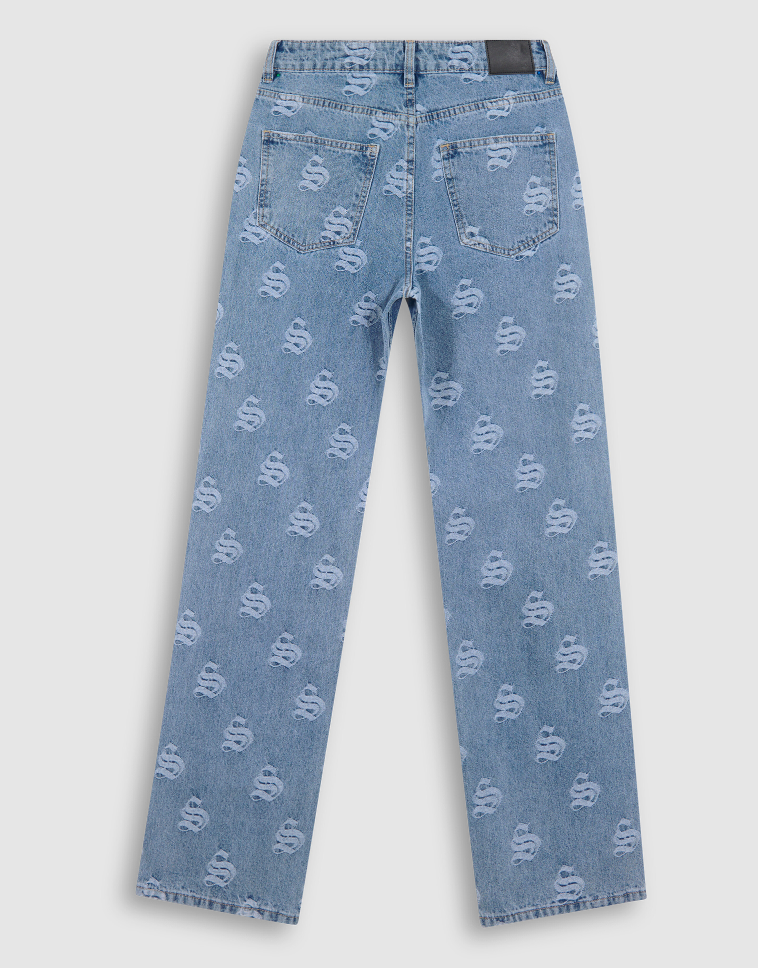 Jacquard Logo Straight Fit Jeans Mediumstone SHOEBY WOMEN