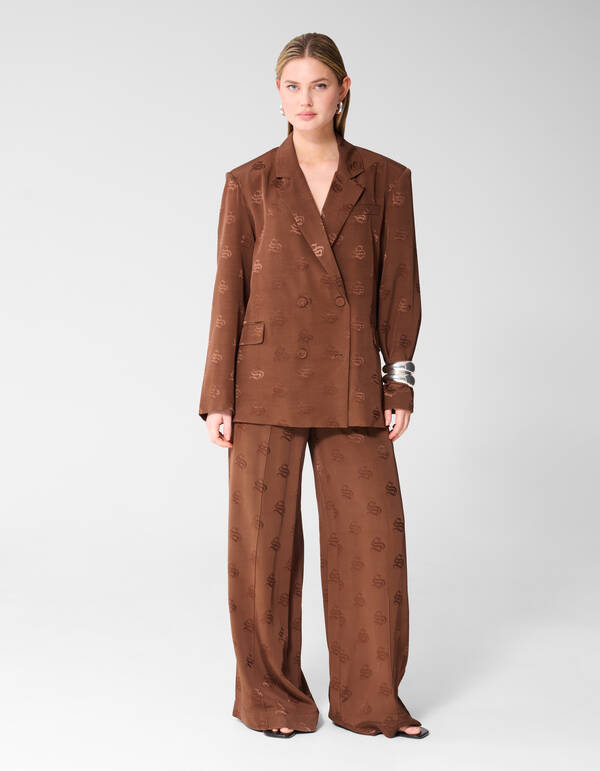 Logo Jacquard Hose Braun SHOEBY WOMEN