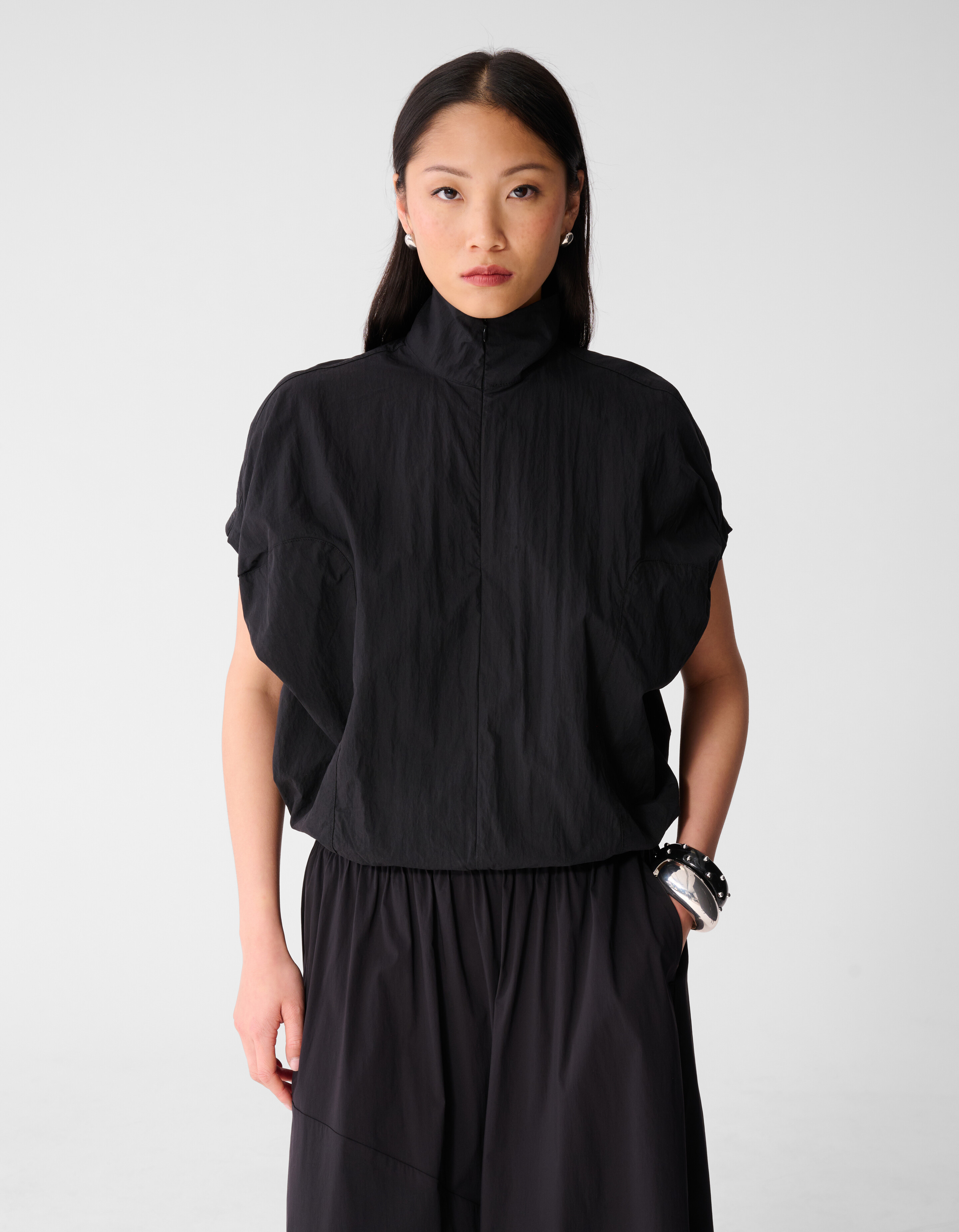 Oversized Balloon Fit Bluse Schwarz SHOEBY WOMEN