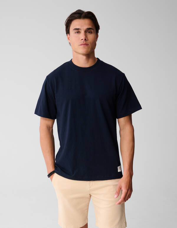 Jacquard-Label-T-Shirt Dunkelblau SHOEBY MEN
