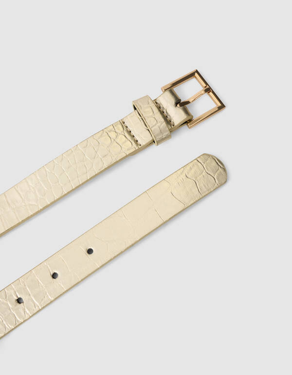 Metallischer Kroko-G&uuml;rtel Gold SHOEBY ACCESSOIRES