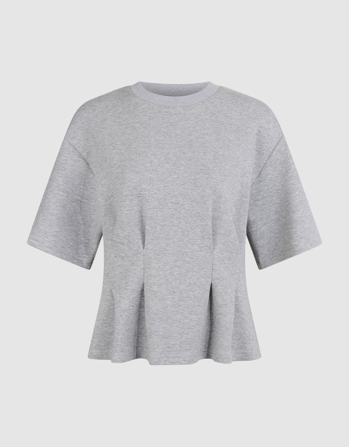 Peplum-Scuba-T-Shirt Hellgrau SHOEBY WOMEN