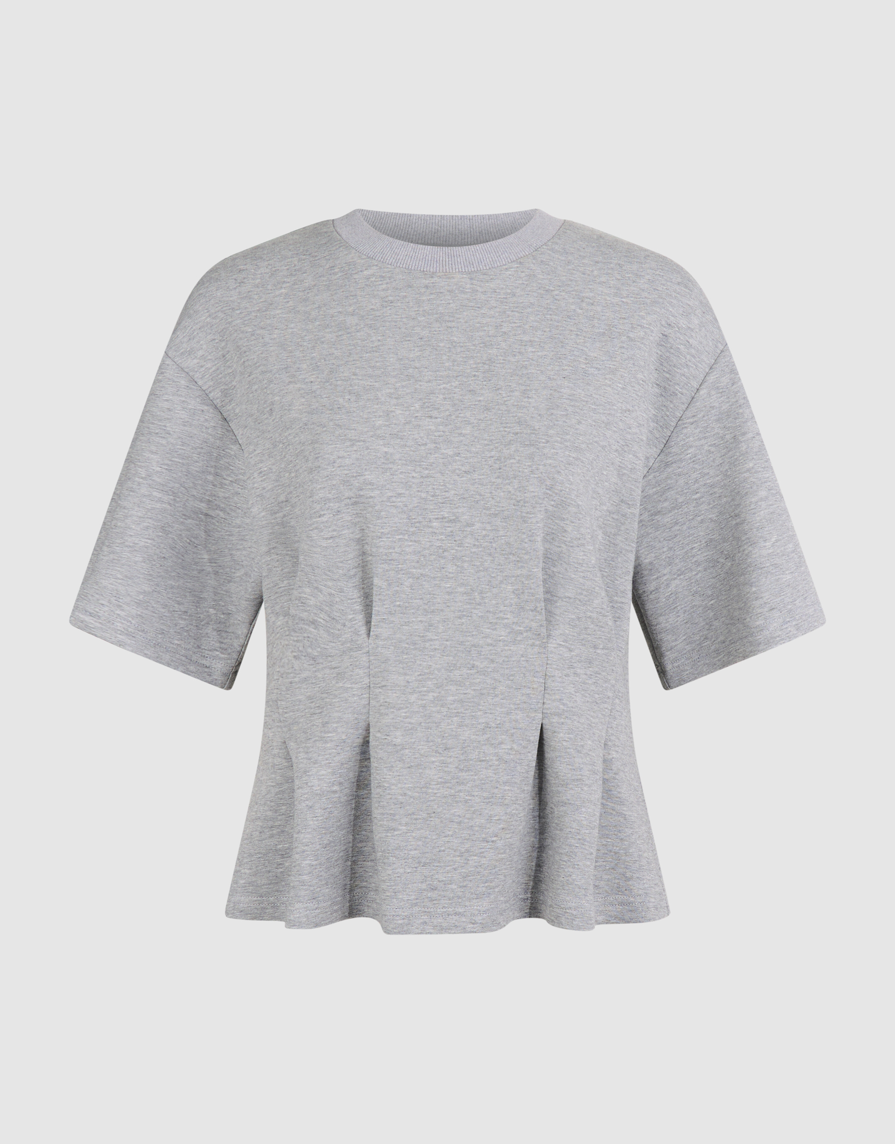 Peplum-Scuba-T-Shirt Hellgrau SHOEBY WOMEN