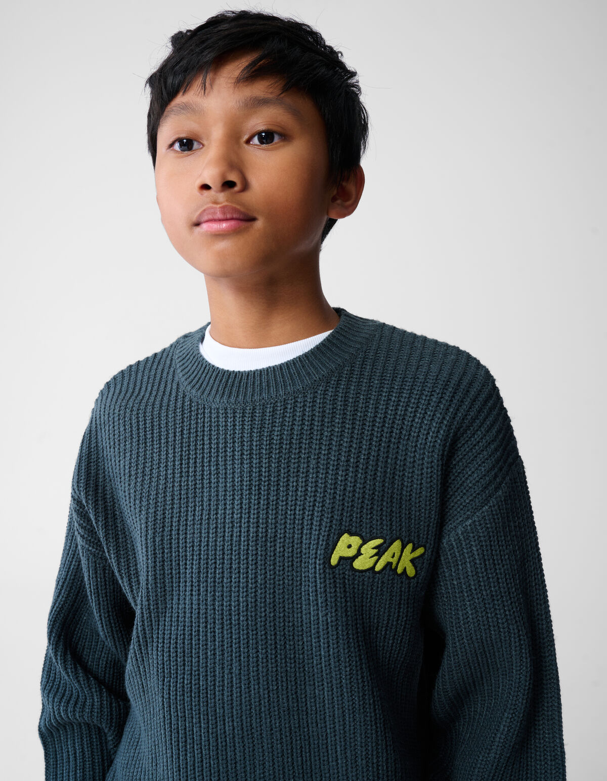 Peak Stickerei Strickpullover Gr&uuml;n SHOEBY BOYS