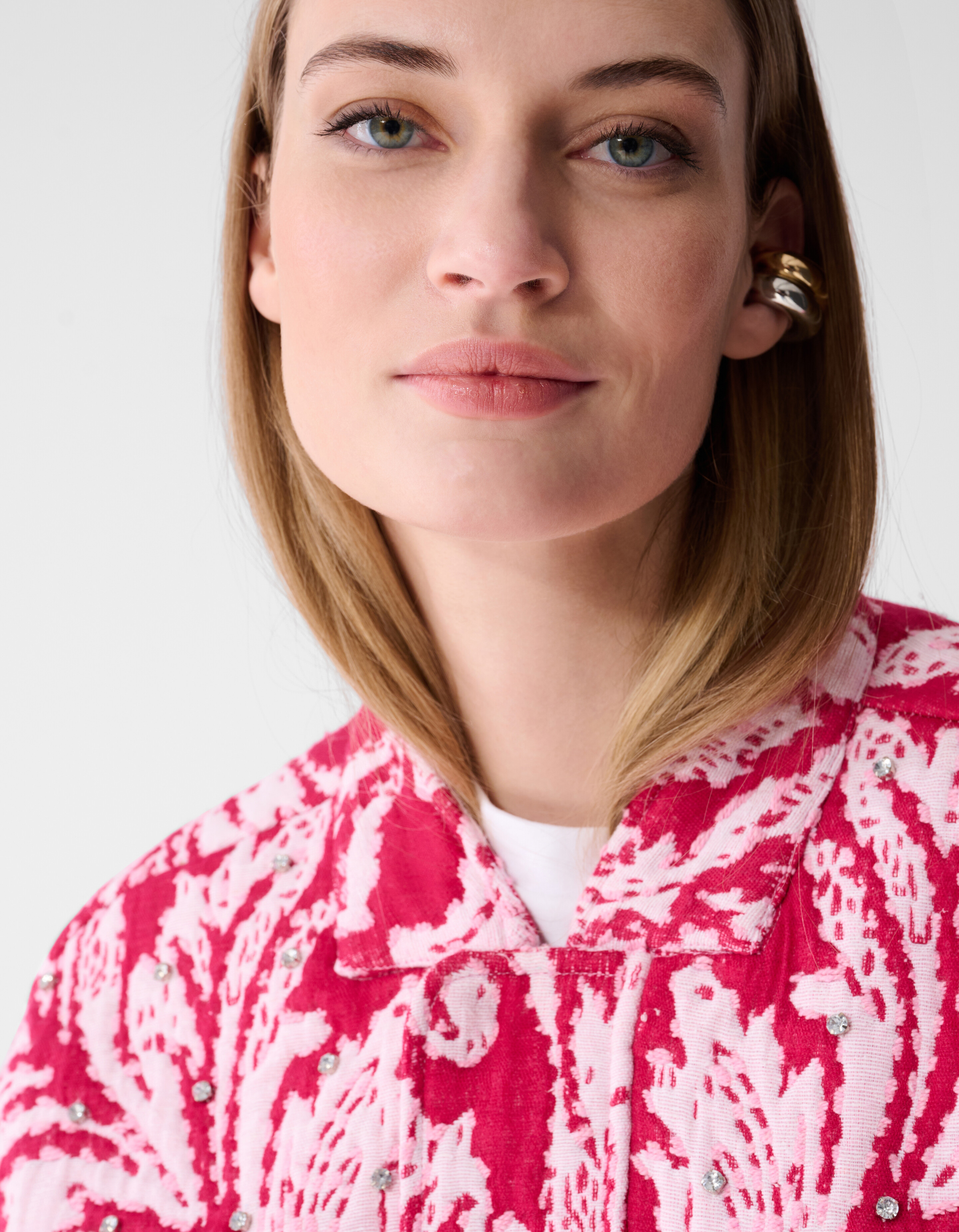 &Uuml;bergro&szlig;e Jacquard-Bomberjacke Rosa SHOEBY WOMEN