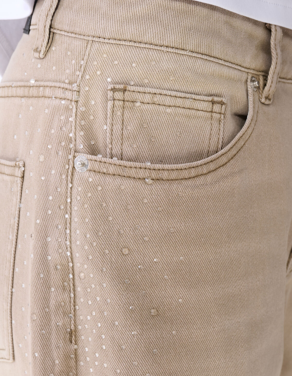 Jeans im Baggy-Fit mit Strass Hellbraun SHOEBY WOMEN