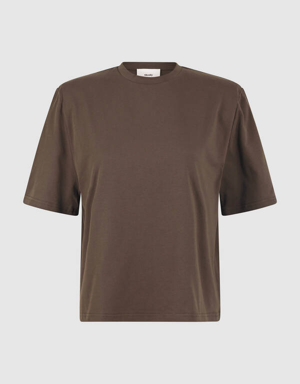 Shoulderpadded T-shirt Donkerbruin SHOEBY WOMEN