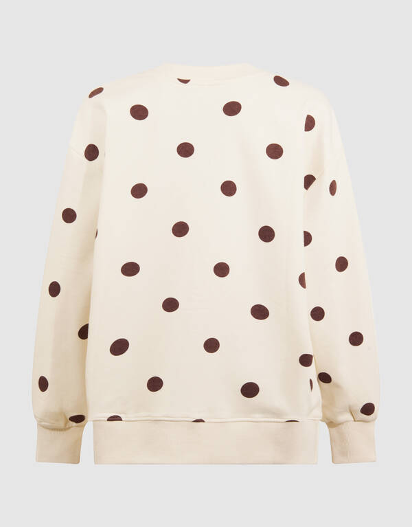 Polkadot-Pullover in gebrochenem Wei&szlig; SHOEBY GIRLS