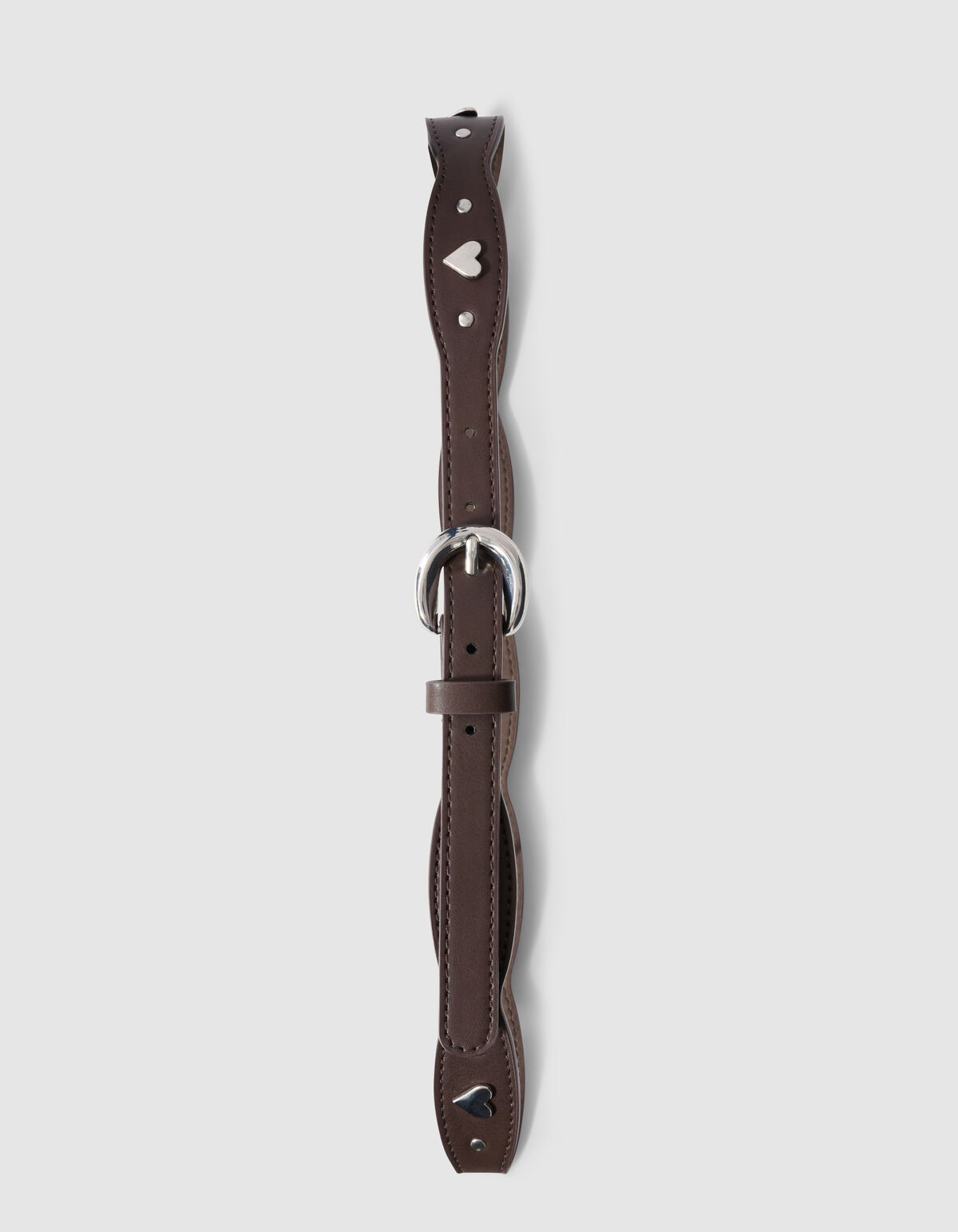 Gekerbter Herz-G&uuml;rtel Braun SHOEBY ACCESSOIRES