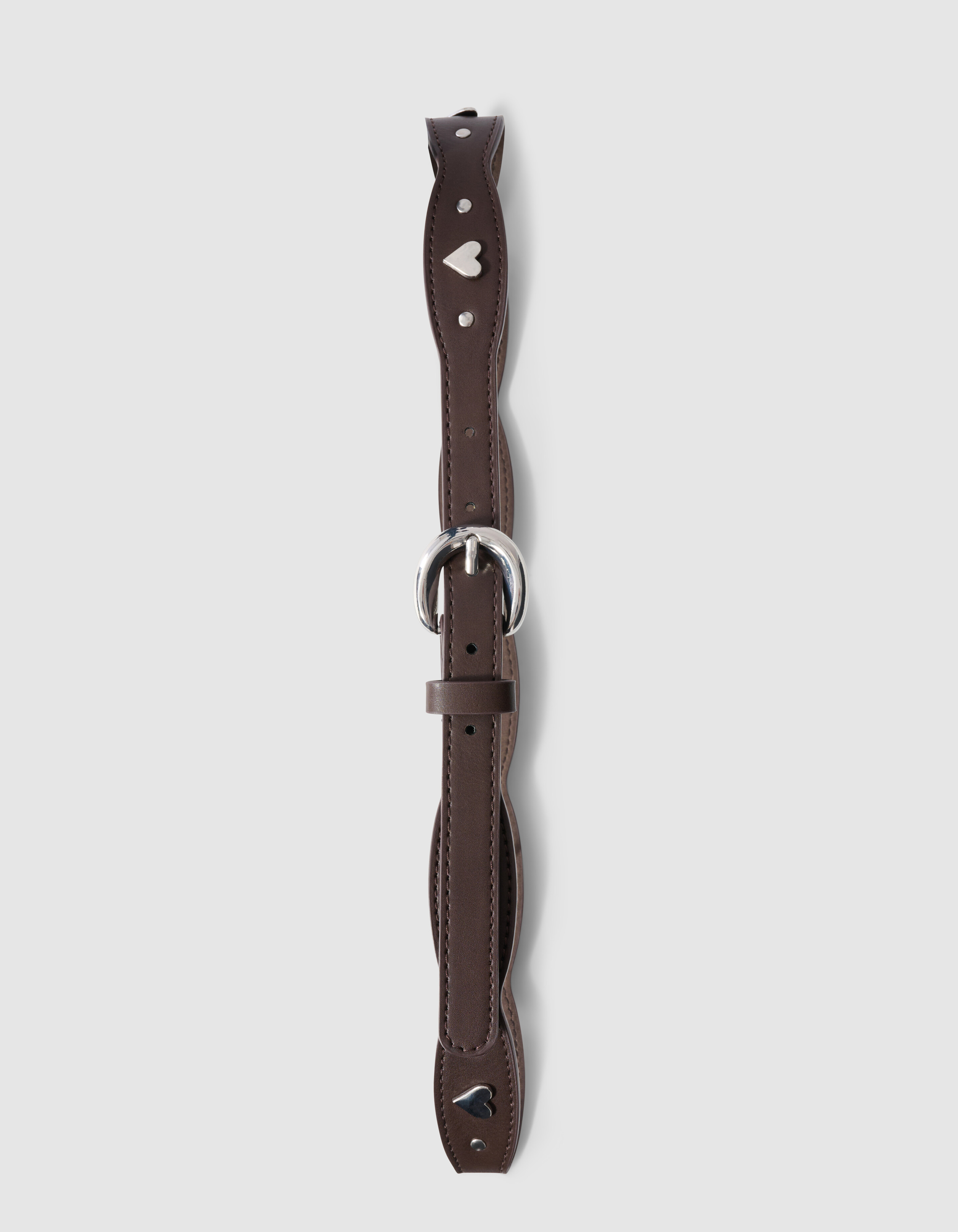 Gekerbter Herz-G&uuml;rtel Braun SHOEBY ACCESSOIRES