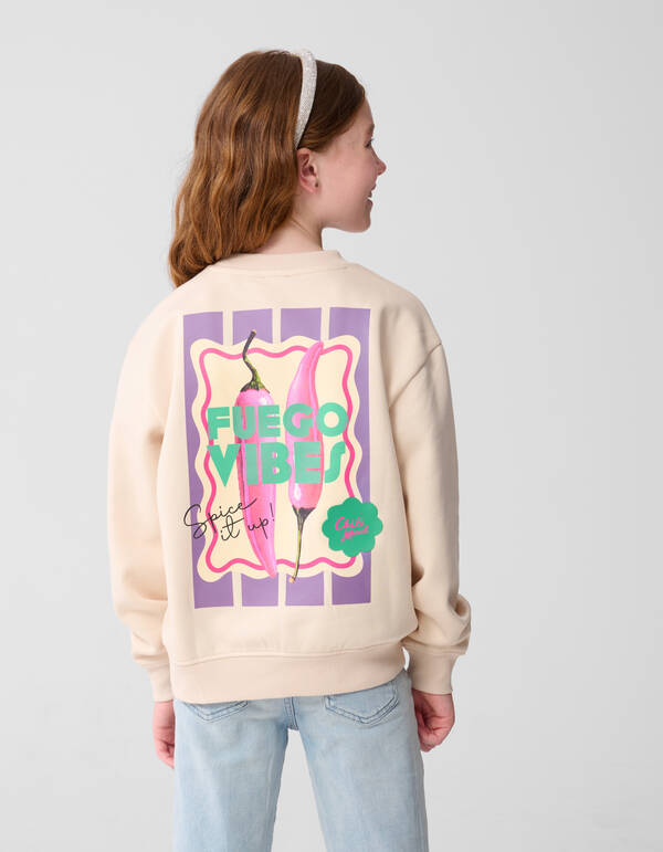 Peper Artwork Pullover Gebrochen Wei&szlig; SHOEBY GIRLS