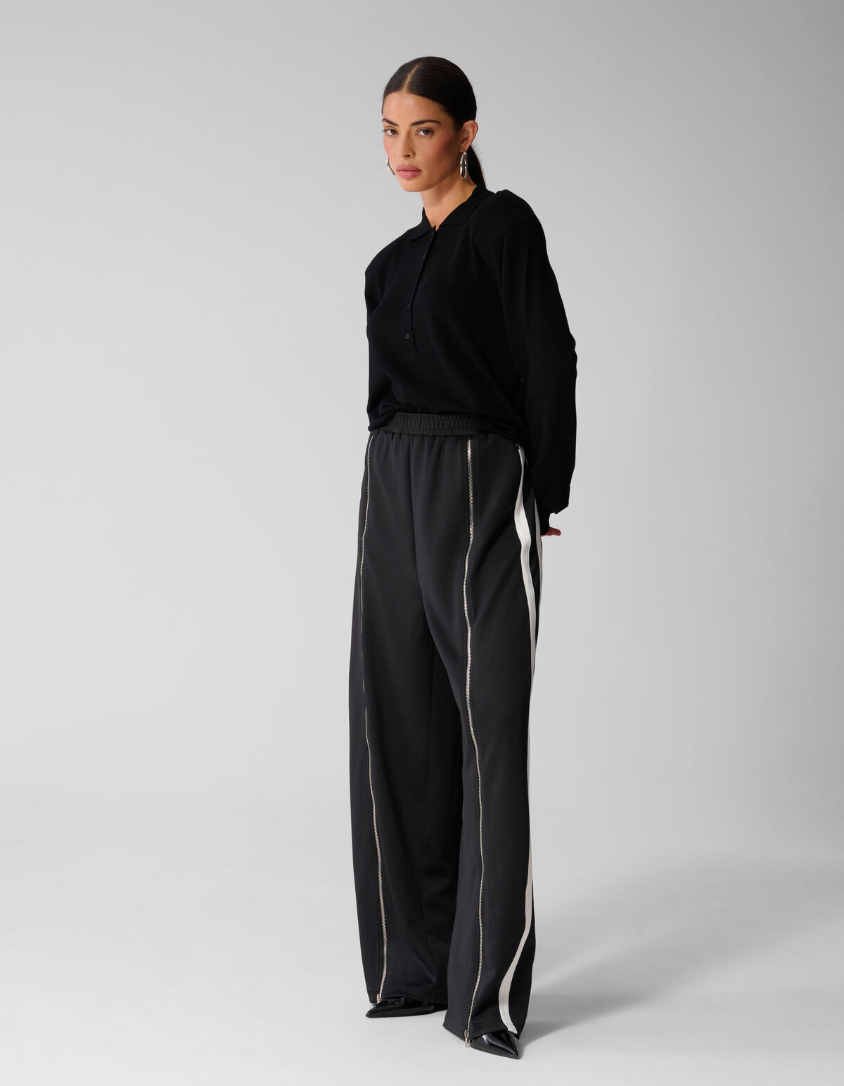 &bdquo;Front Zipper Barrel Fit&ldquo;-Hose in Schwarz SHOEBY WOMEN