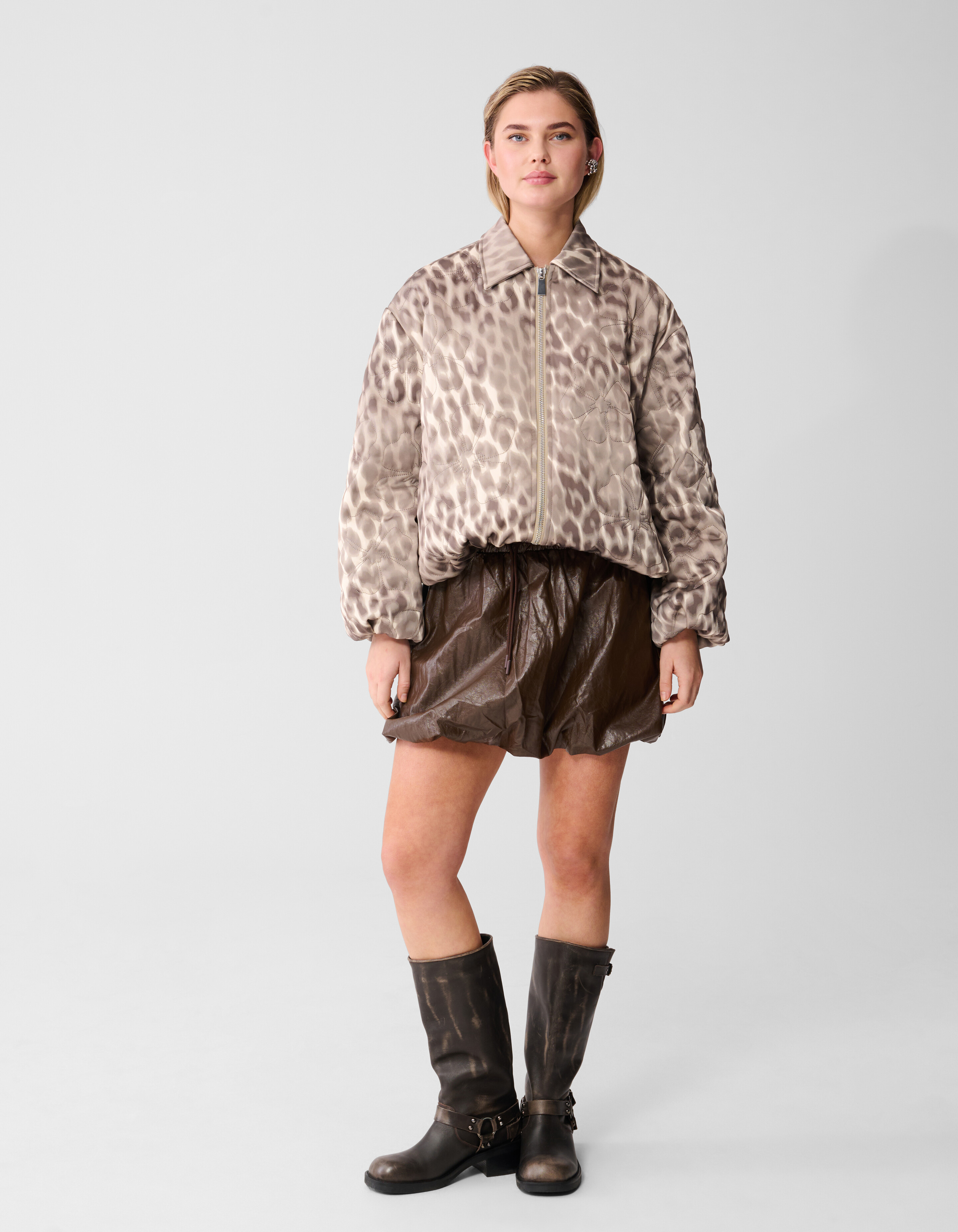 Gestepptes Leoparden-Bomberjacke Hellbraun SHOEBY WOMEN