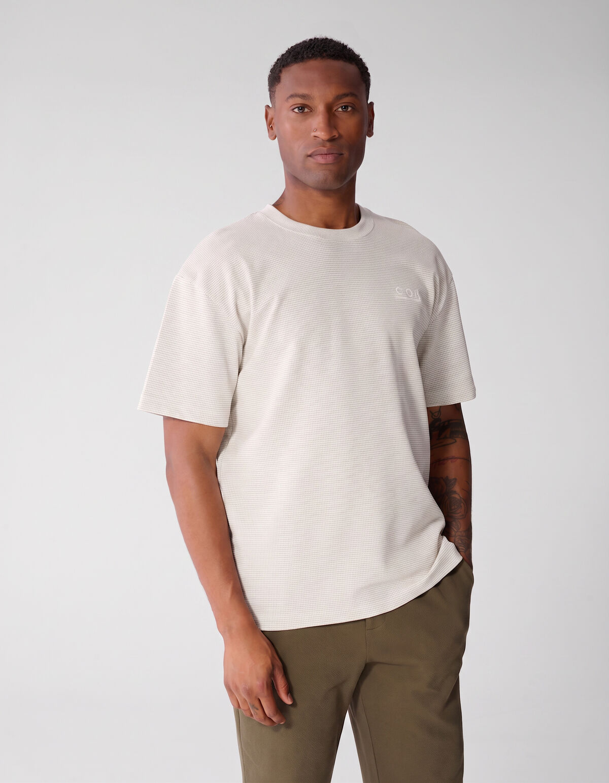 Honeycomb T-Shirt Hellgrau SHOEBY MEN