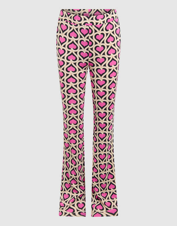 Printed Double Heart Flared Legging Pink SHOEBY GIRLS
