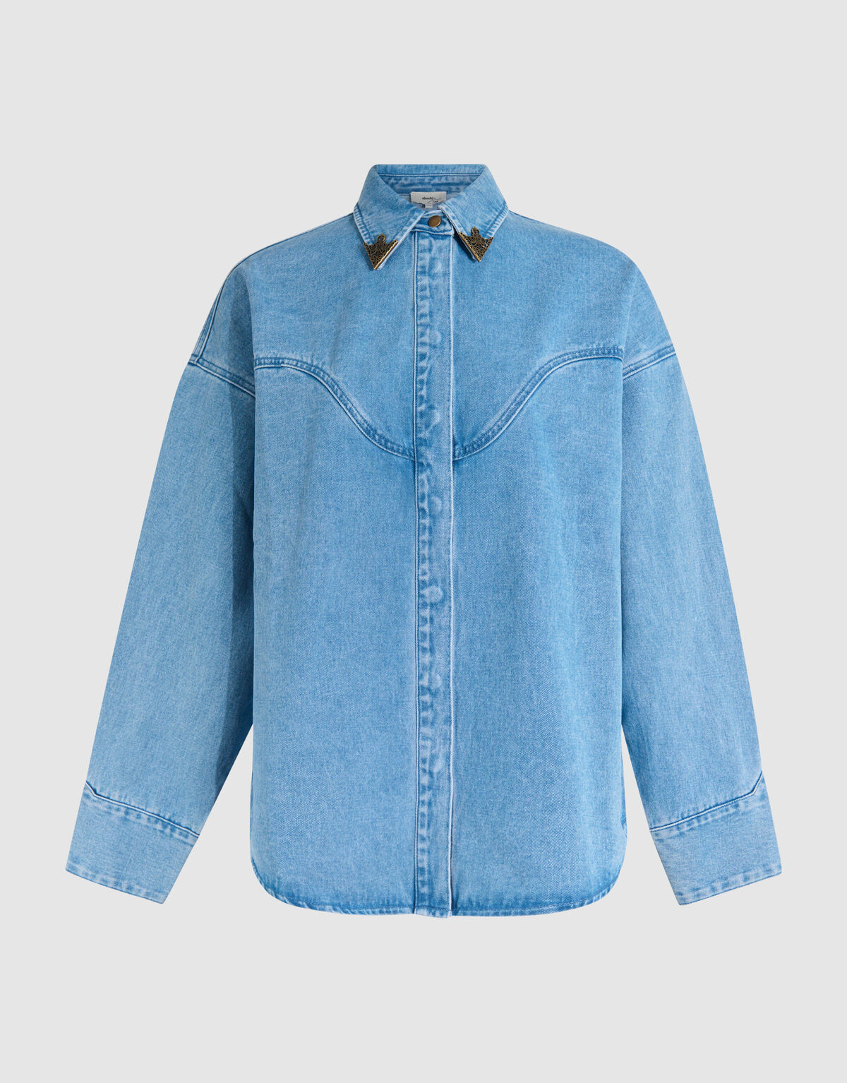 Übergroße Denim-Bluse Mediumstone von Fred SHOEBY WOMEN
