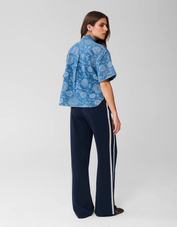 Sportliche Hose mit weitem Bein Dunkelblau SHOEBY WOMEN