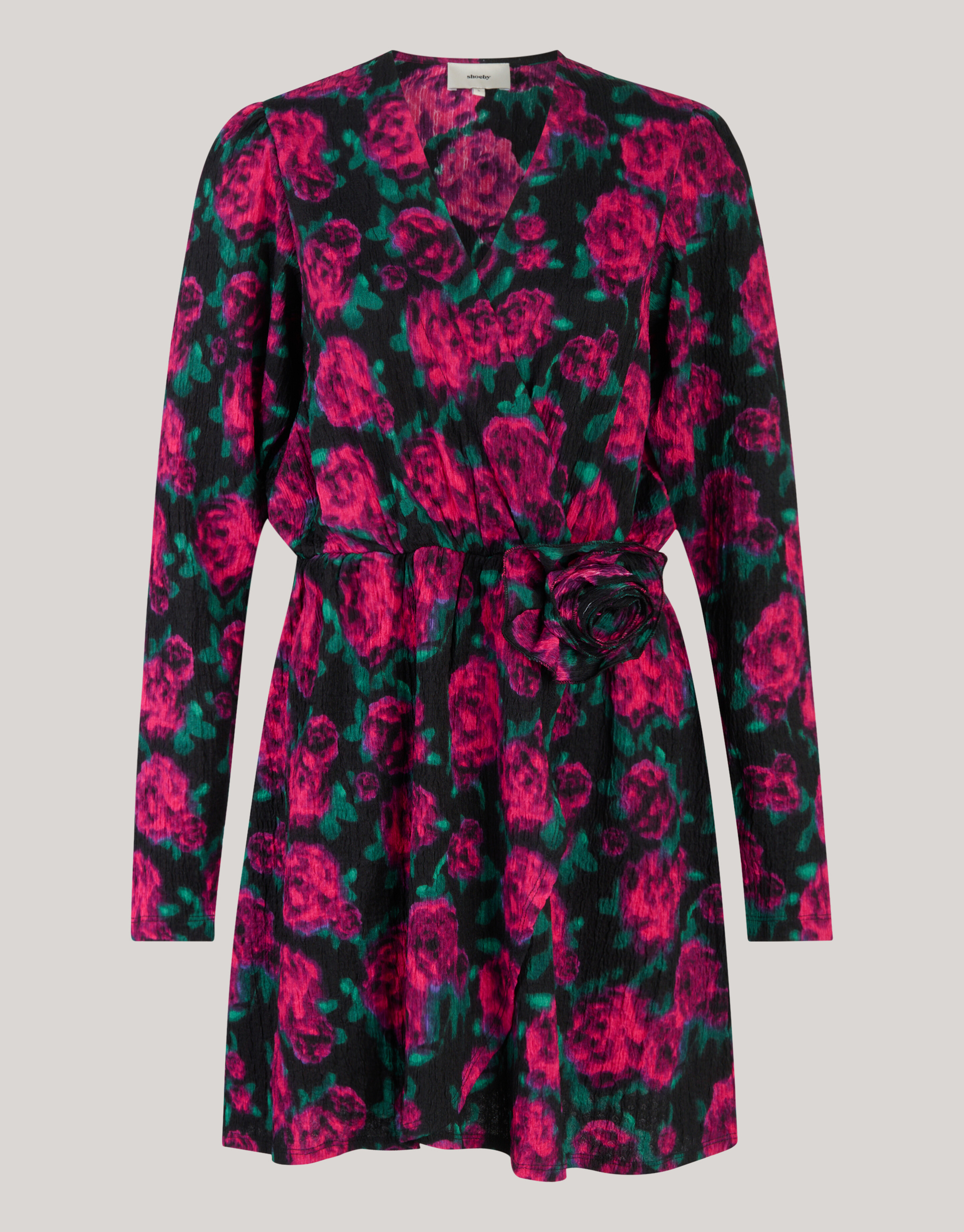 Bedrucktes Crinkle-Kleid Schwarz SHOEBY WOMEN