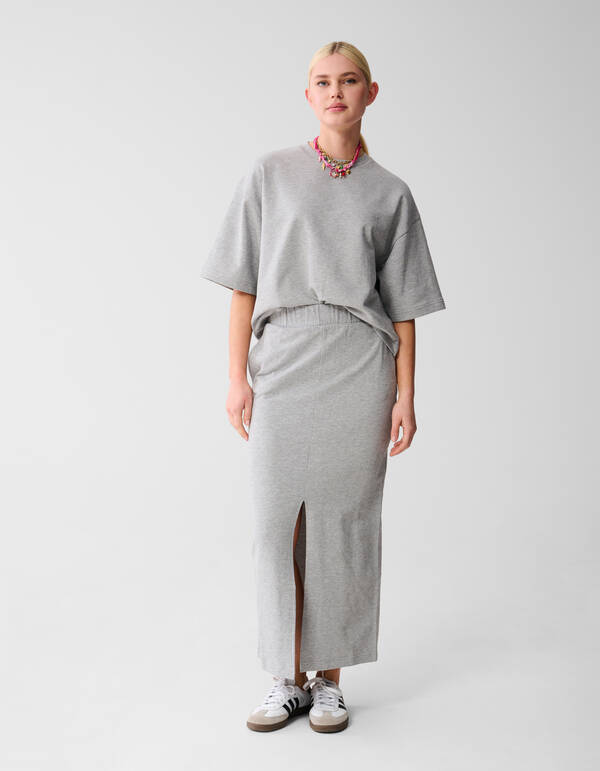 Oversized Sweat Top Hellgrau SHOEBY WOMEN