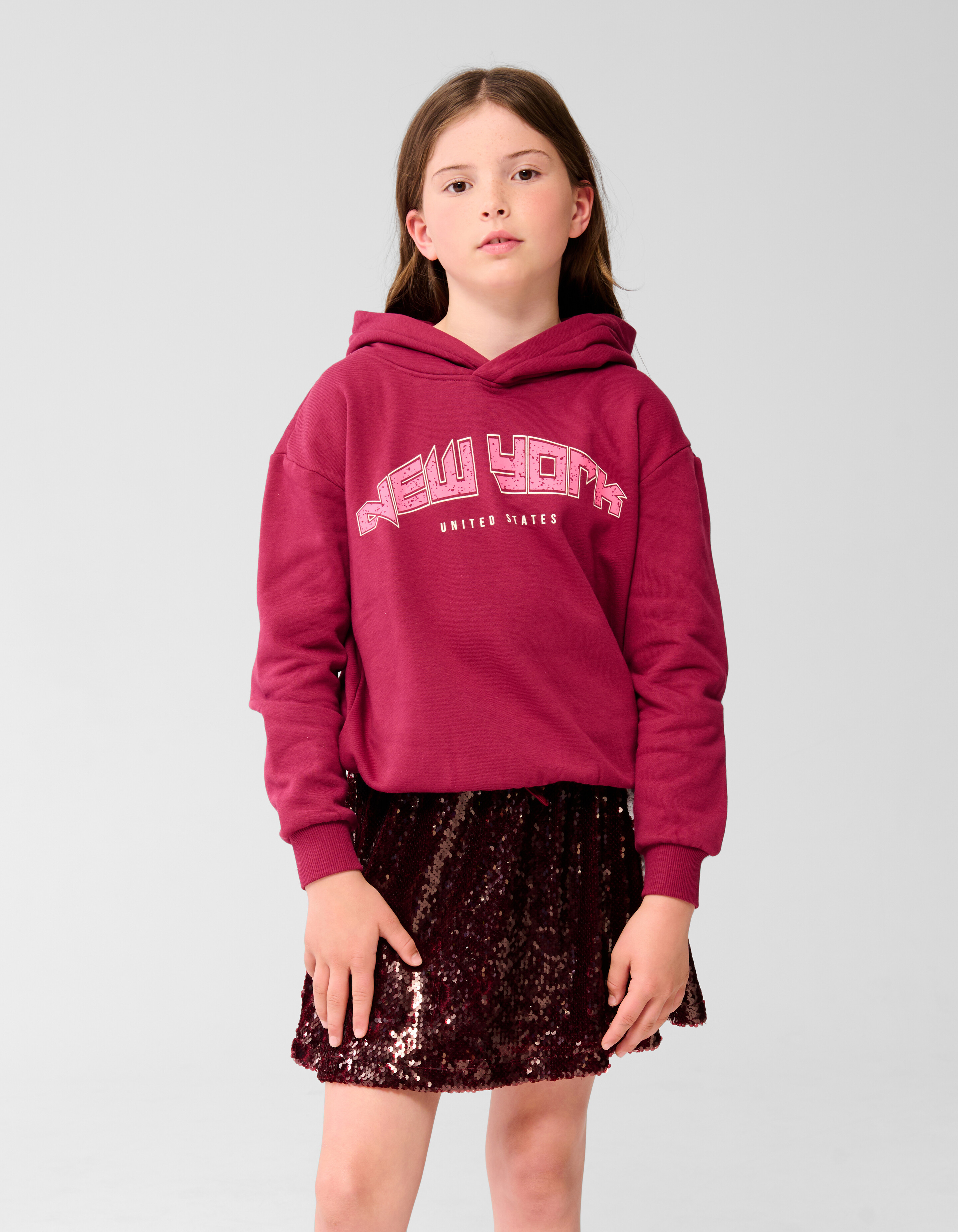 Pailletten Minirock Dunkelrot SHOEBY GIRLS