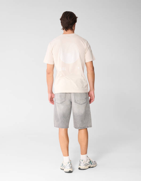 Logo-Kreis-Kunstwerk T-Shirt Sand SHOEBY MEN