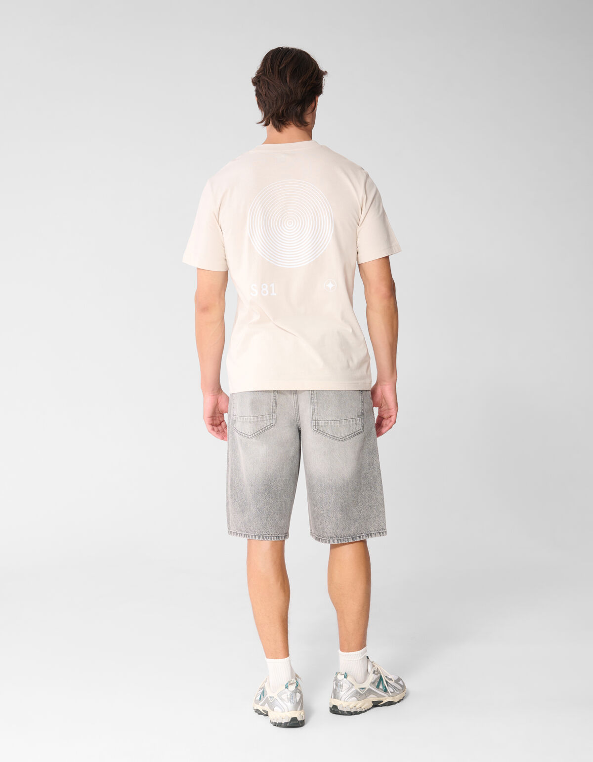 Logo-Kreis-Kunstwerk T-Shirt Sand SHOEBY MEN