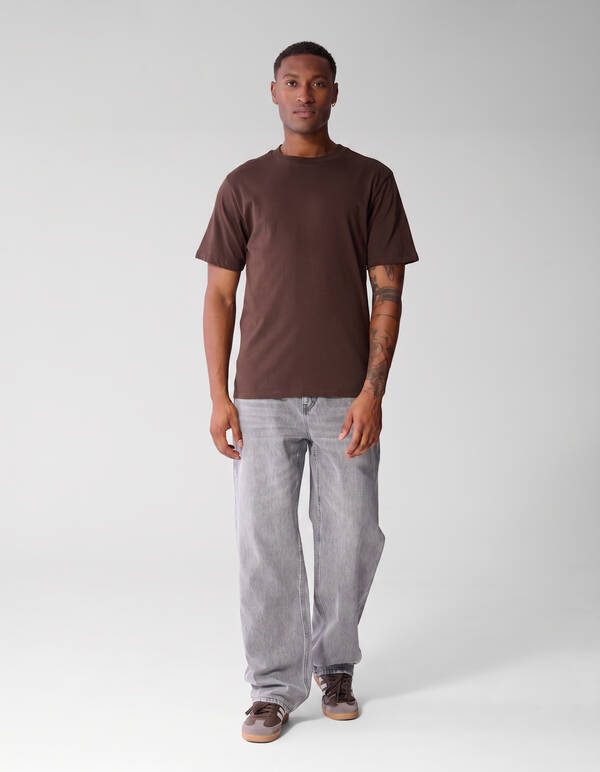 T-Shirt mit Scratched Artwork-Motiv Dunkelbraun SHOEBY MEN