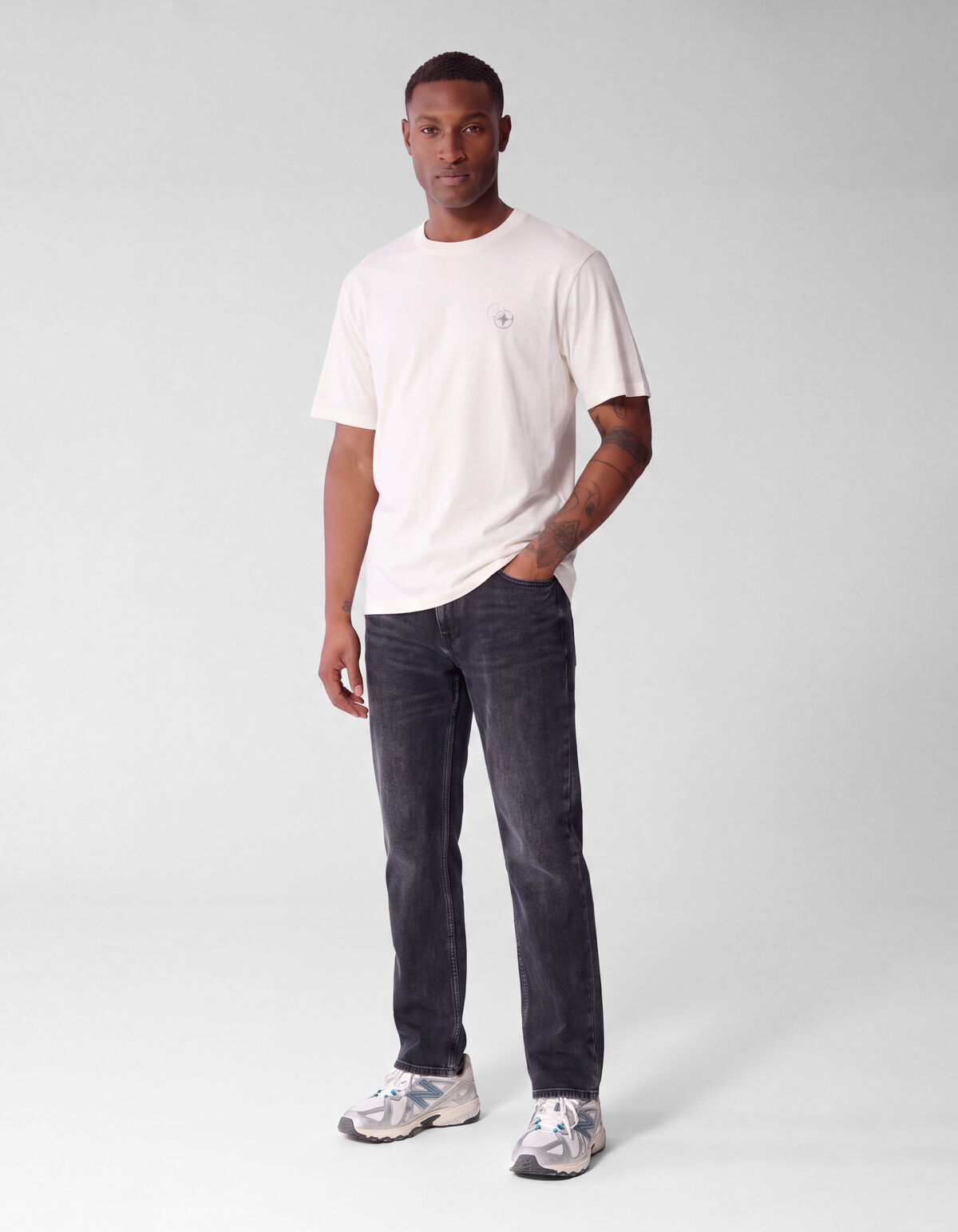 Slim Straight Fit Jeans Dunkelgrau L32 SHOEBY MEN