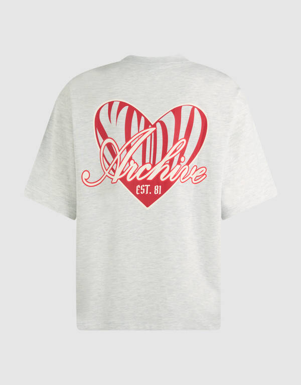 Heart Back Artwork T-shirt Lichtgrijs SHOEBY WOMEN