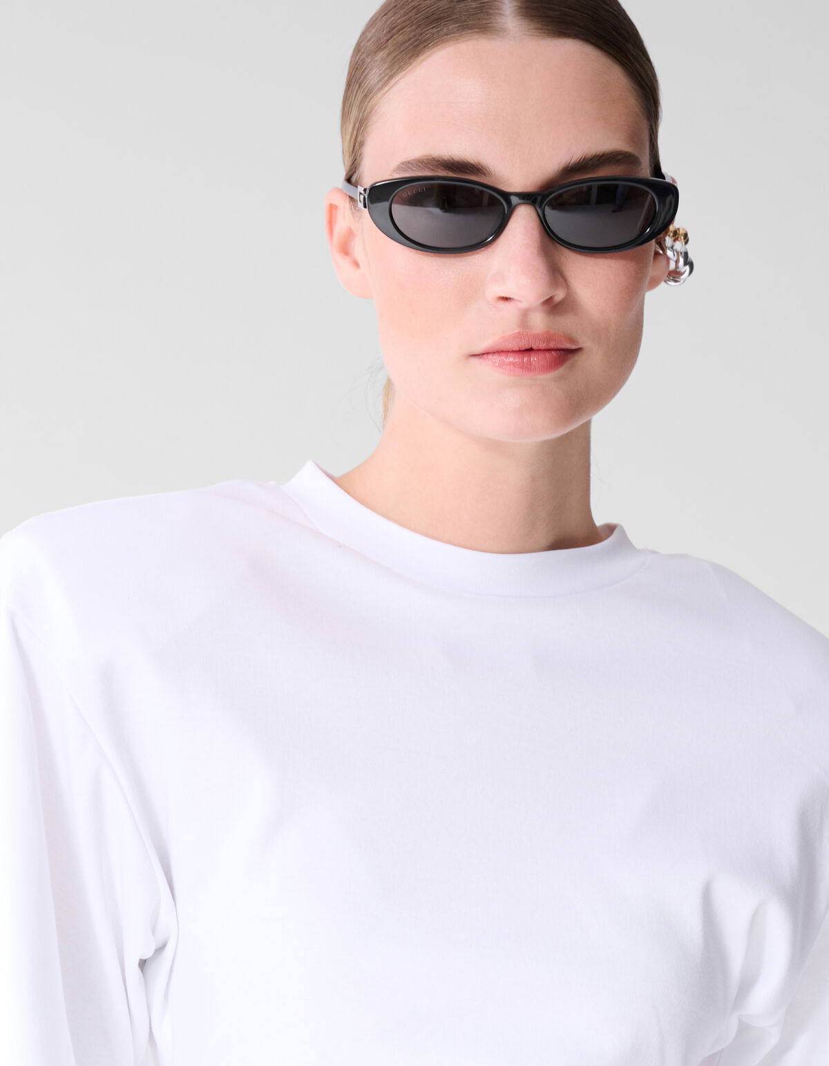 Tailliertes T-Shirt Wei&szlig; SHOEBY WOMEN