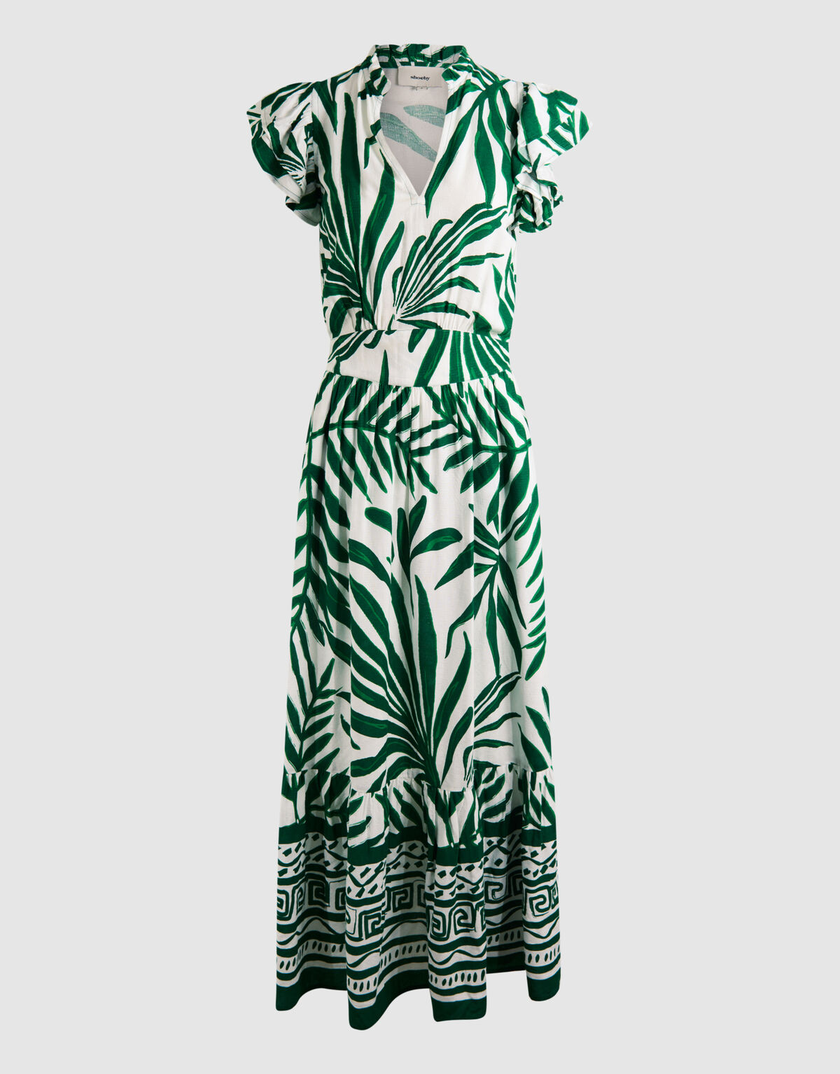 Bedrucktes Palmen-Maxikleid Grün SHOEBY WOMEN