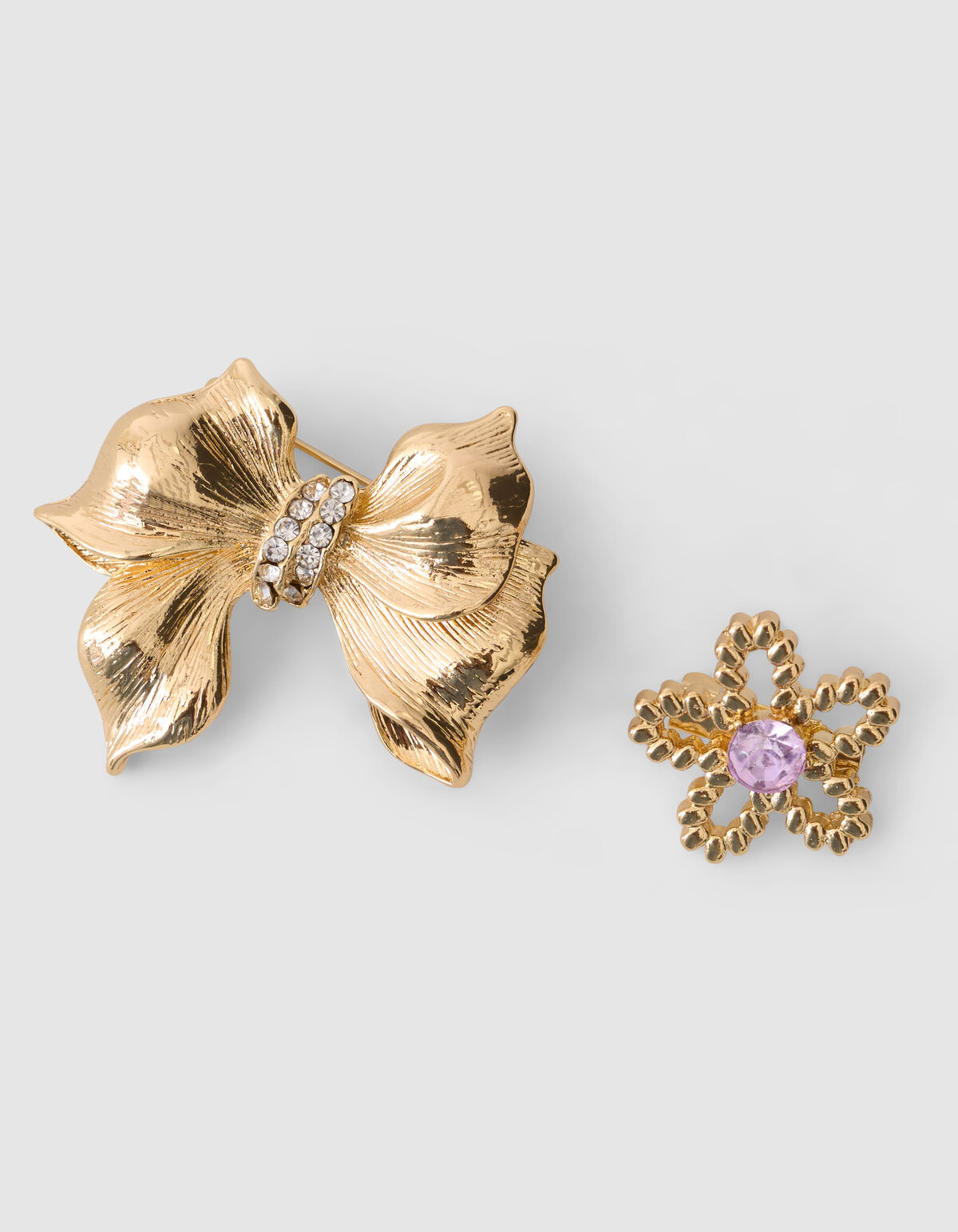Bow Brooch Set Gold SHOEBY ACCESSOIRES