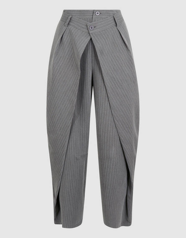 Nadelstreifen-Faltenhose Dunkelgrau SHOEBY WOMEN