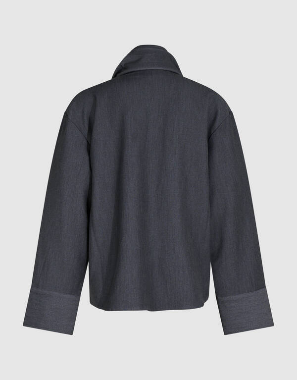 Oversized Tailored Bluse in Dunkelgrau By SHOEBY WOMEN