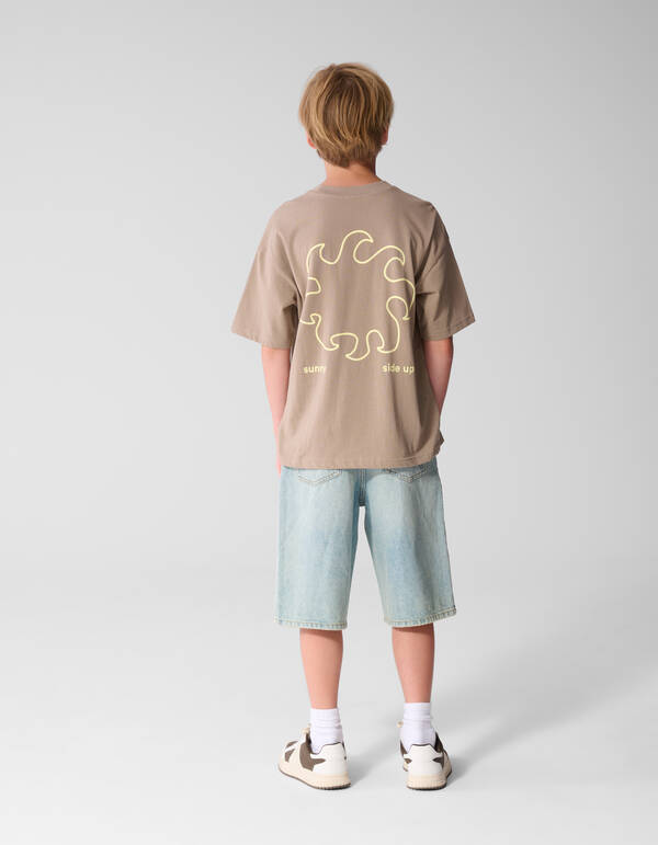 Sunny Side Artwork T-Shirt Taupe SHOEBY BOYS
