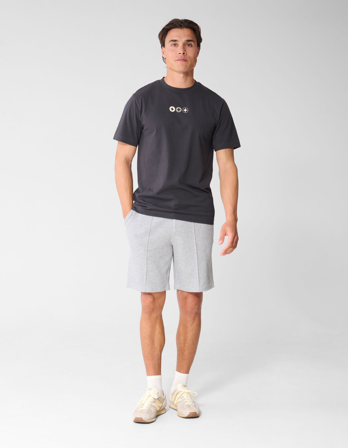 Struktur Regular Fit Shorts Grau SHOEBY MEN