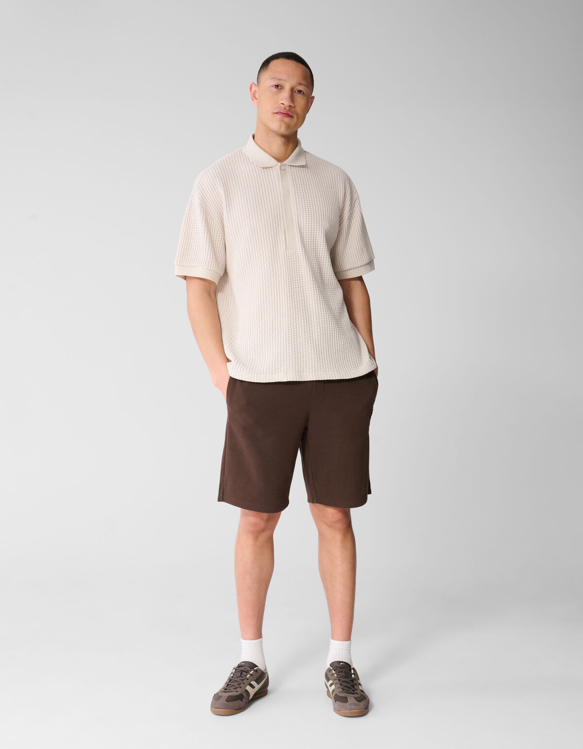 Schweres Waffel-Poloshirt Sand SHOEBY MEN